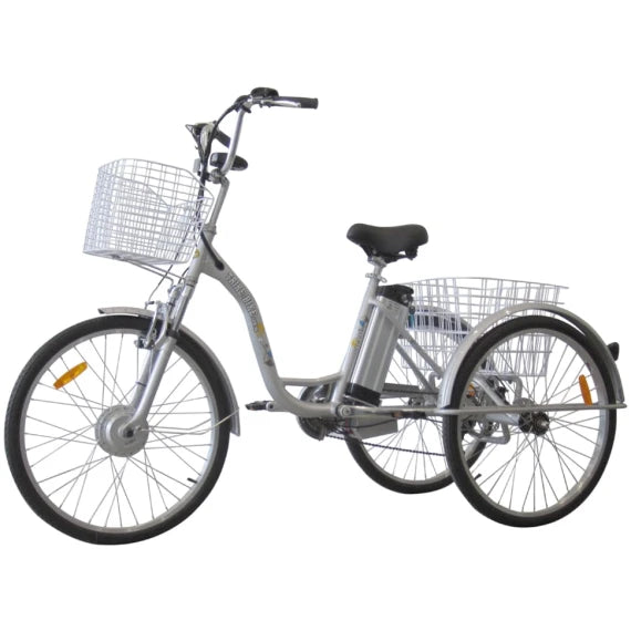 26″ Electric Trike Bike Silver – Hi5 ebikes
