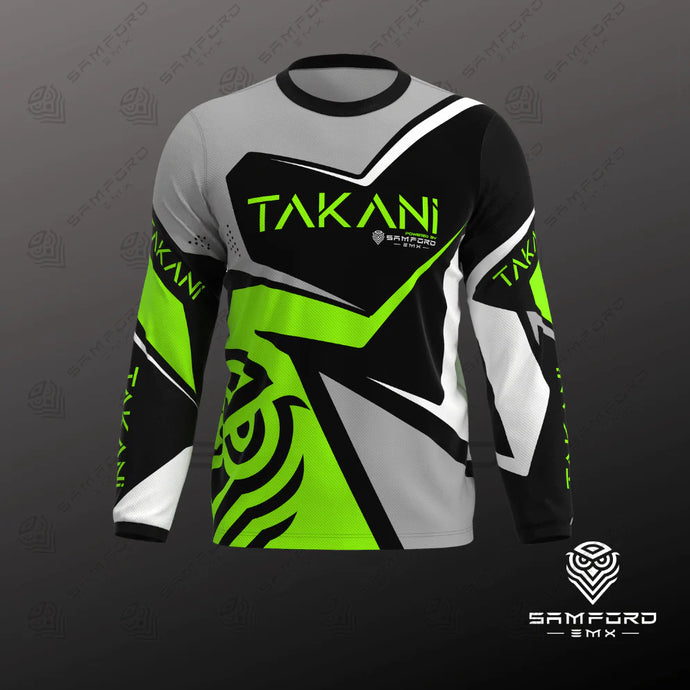 TAKANI Youth MX Jersey- lime, black, white,grey