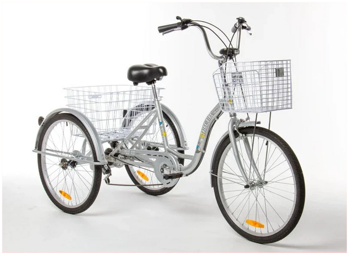 24″ Aluminium Trike Bike Silver including FREE ASSEMBLY