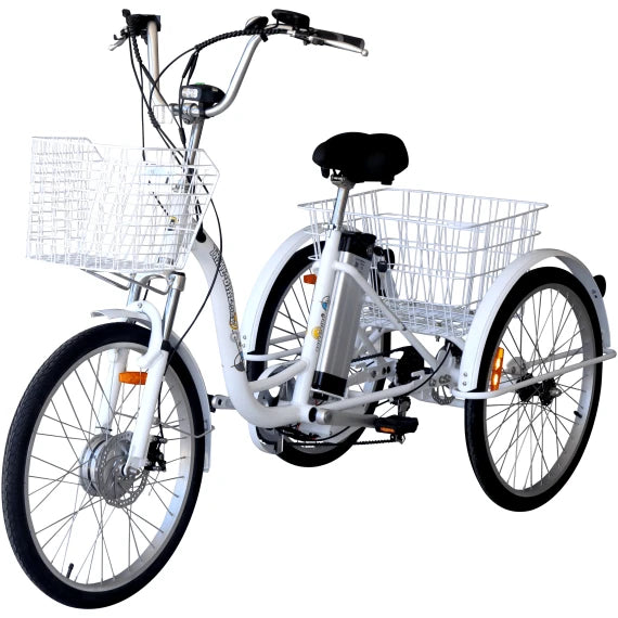 24″ Electric Trike Bike Silver