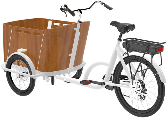 Cargo Trike Bike – White Electric