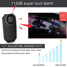 Load image into Gallery viewer, KCMYTONER 1 Pack 113dB Wireless Anti-Theft Vibration Waterproof Security Cycling Bike Alarm Motorcycle Bicycle Alarm with Remote Control
